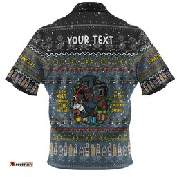 Amazing Aussie Penrith Panthers Christmas Custom Chrissie Spirit Black Hawaiian Shirt