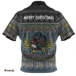 Amazing Aussie Penrith Panthers Christmas Custom Chrissie Spirit Black Hawaiian Shirt