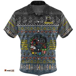 Amazing Aussie Penrith Panthers Christmas Custom Chrissie Spirit Black Hawaiian Shirt