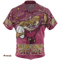 Amazing Aussie Queensland Cane Toads Custom Team With Dot And Star Patterns For Tough Fan Hawaiian Shirt