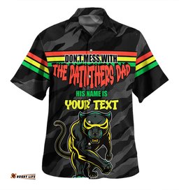 Amazing Aussie Penrith Panthers Father's Day Screaming Dad and Crazy Fan Hawaiian Shirt