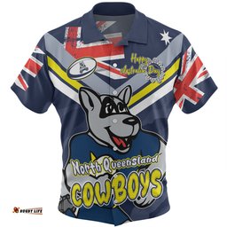 Amazing Aussie North Queensland Cowboys Happy Australia Day We Are One And Free Hawaiian Shirt