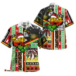 Amazing Aussie Penrith Panthers Merry Super Penrith Panthers Christmas With Snowflakes Ho Ho Ho Scratch Hawaiian Shirt