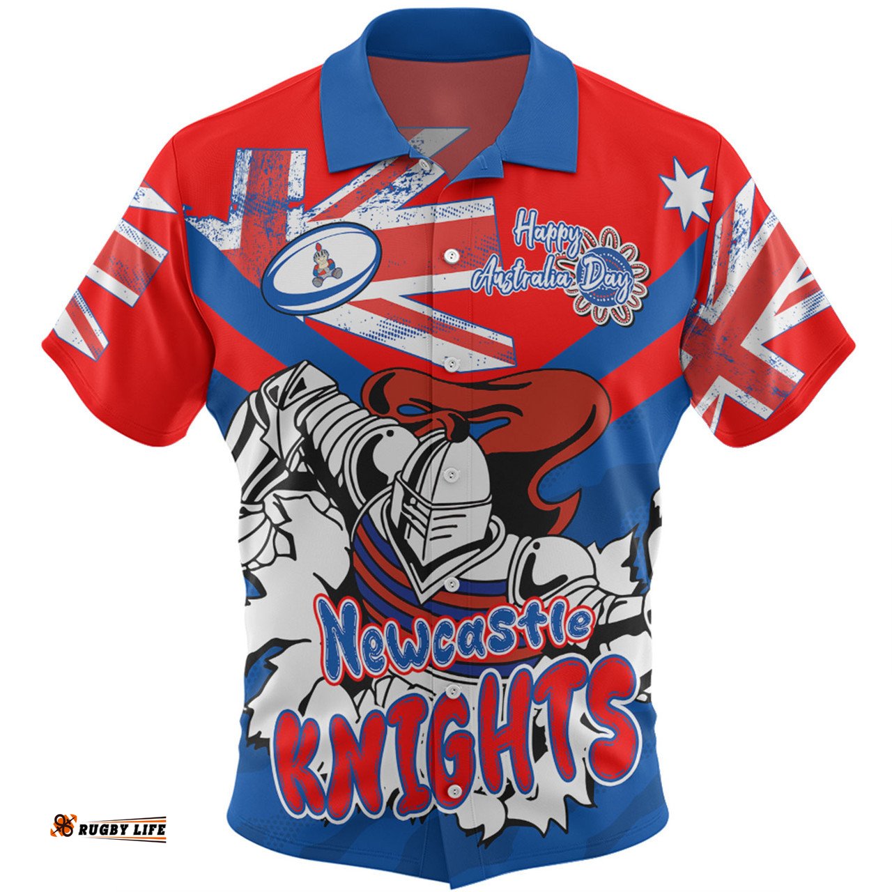 Amazing Aussie Newcastle Knights Happy Australia Day We Are One And Free Hawaiian Shirt