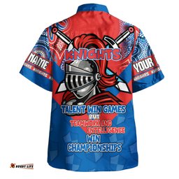 Amazing Aussie Newcastle Knights Sport Custom Talent Win Games But Teamwork And Intelligence Win Championships With Aboriginal Style Hawaiian Shirt