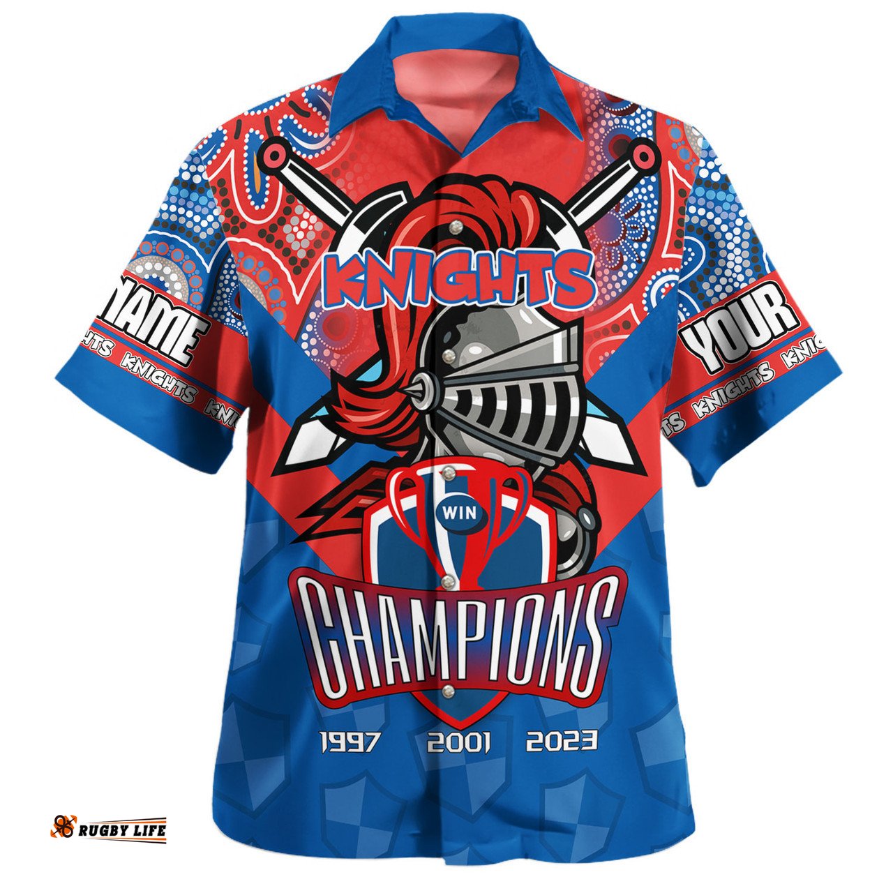 Amazing Aussie Newcastle Knights Sport Custom Talent Win Games But Teamwork And Intelligence Win Championships With Aboriginal Style Hawaiian Shirt