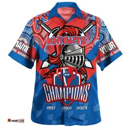 Amazing Aussie Newcastle Knights Sport Custom Talent Win Games But Teamwork And Intelligence Win Championships With Aboriginal Style Hawaiian Shirt