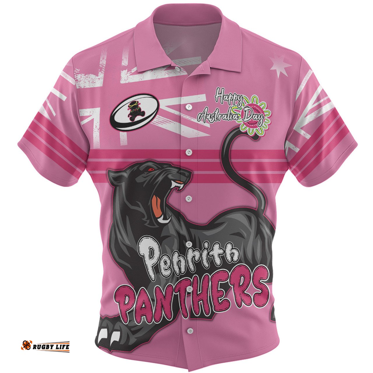 Amazing Aussie Penrith Panthers Happy Australia Day We Are One And Free V2 Hawaiian Shirt