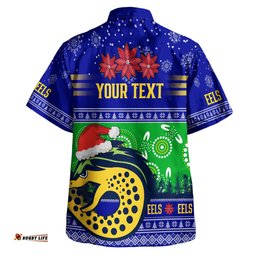 Amazing Aussie Parramatta Eels Christmas Custom Parramatta Eels Ugly Christmas And Aboriginal Patterns Hoodie Hawaiian Shirt