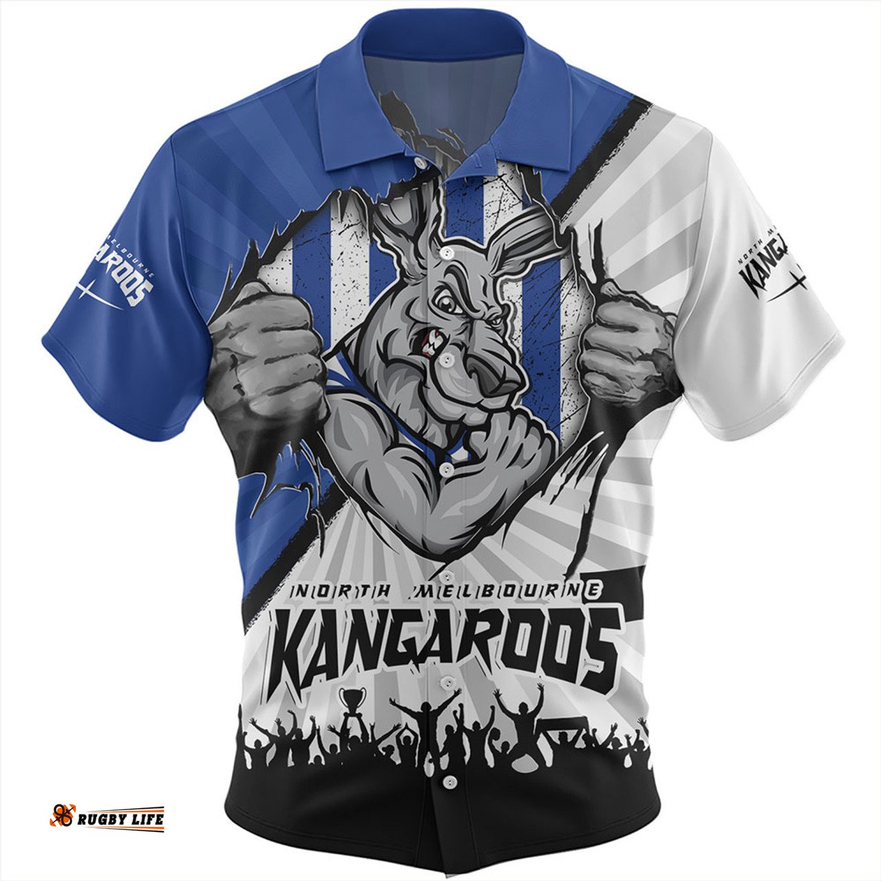 Amazing Aussie North Melbourne Breaking Through Fan Design Hawaiian Shirt