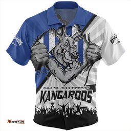 Amazing Aussie North Melbourne Breaking Through Fan Design Hawaiian Shirt