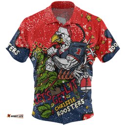 Amazing Aussie Sydney Roosters Christmas Custom Let's Get Lit Chrisse Pressie Hawaiian Shirt