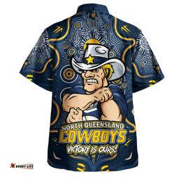 Amazing Aussie North Queensland Cowboys Aboriginal Pattern Inspired Victory Is Ours Hawaiian Shirt