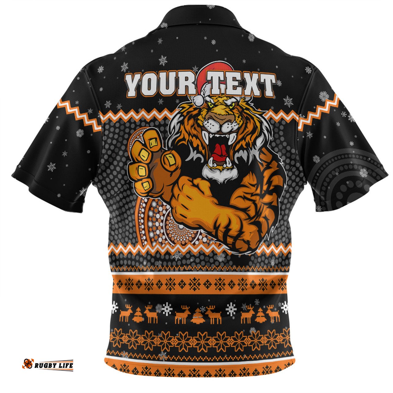 Amazing Aussie Wests Tigers Christmas Custom Ugly Xmas And Aboriginal Patterns For Die Hard Fan Hawaiian Shirt