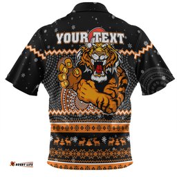 Amazing Aussie Wests Tigers Christmas Custom Ugly Xmas And Aboriginal Patterns For Die Hard Fan Hawaiian Shirt