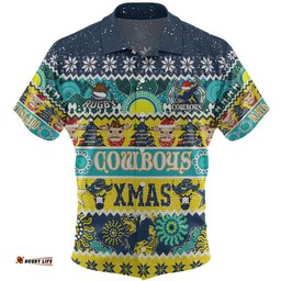 Amazing Aussie North Queensland Cowboys Christmas Aboriginal Custom Indigenous Knitted Ugly Xmas Style Hawaiian Shirt