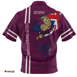 Amazing Aussie Queensland Maroons Happy Australia Day Flag Scratch Style Hawaiian Shirt
