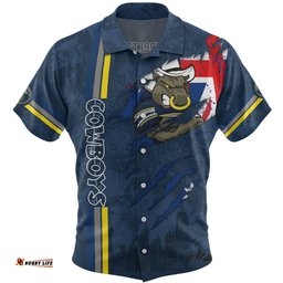 Amazing Aussie North Queensland Cowboys Happy Australia Day Flag Scratch Style Hawaiian Shirt