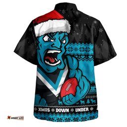 Amazing Aussie Port Adelaide Merry Christmas Down Under Footy Power Style Hawaiian Shirt