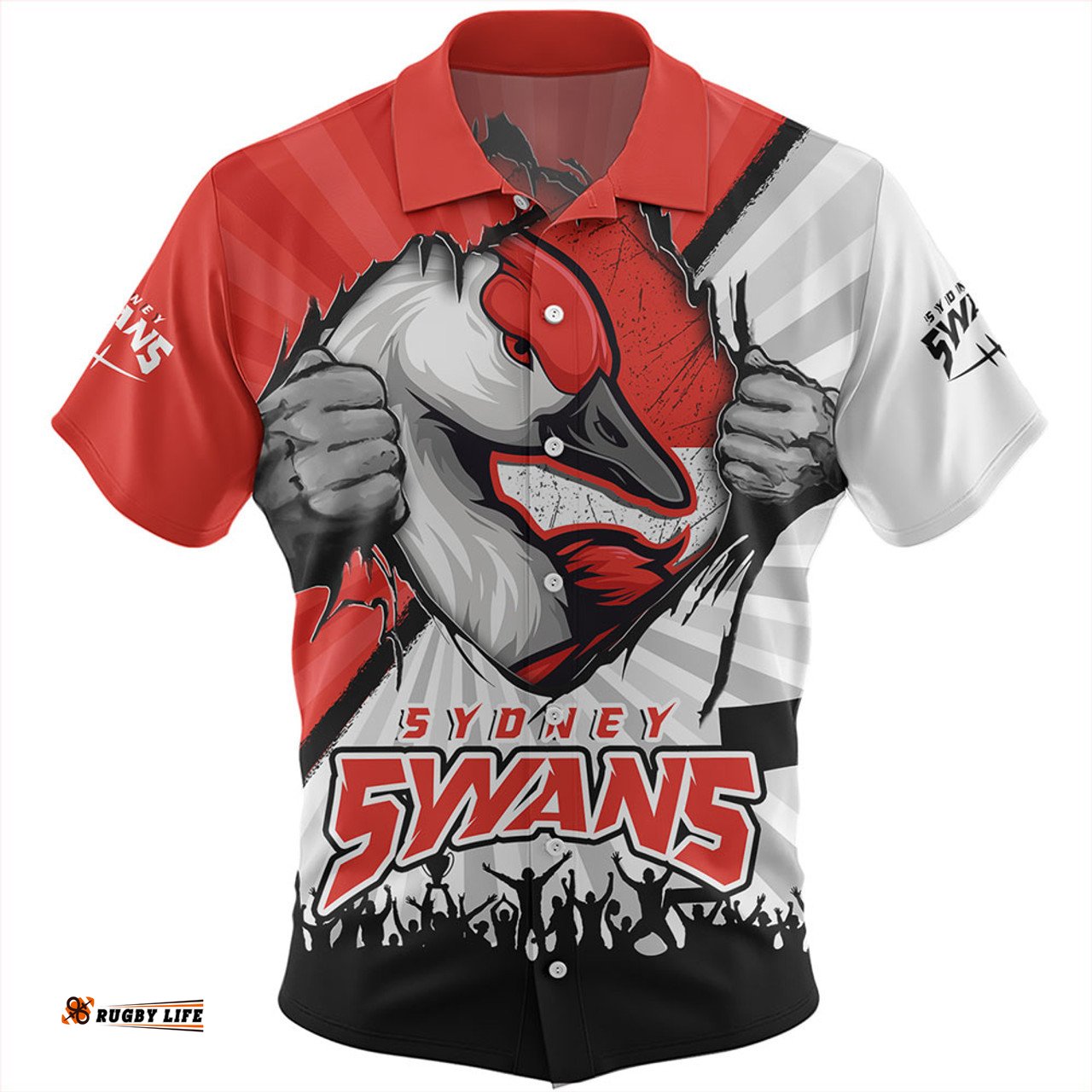 Amazing Aussie Sydney Swans Breaking Through Fan Design Hawaiian Shirt