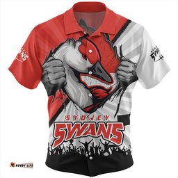 Amazing Aussie Sydney Swans Breaking Through Fan Design Hawaiian Shirt