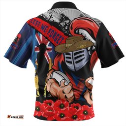 Amazing Aussie Newcastle Knights United In Spirit Anzac Day Tribute Hawaiian Shirt