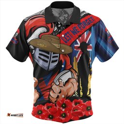 Amazing Aussie Newcastle Knights United In Spirit Anzac Day Tribute Hawaiian Shirt