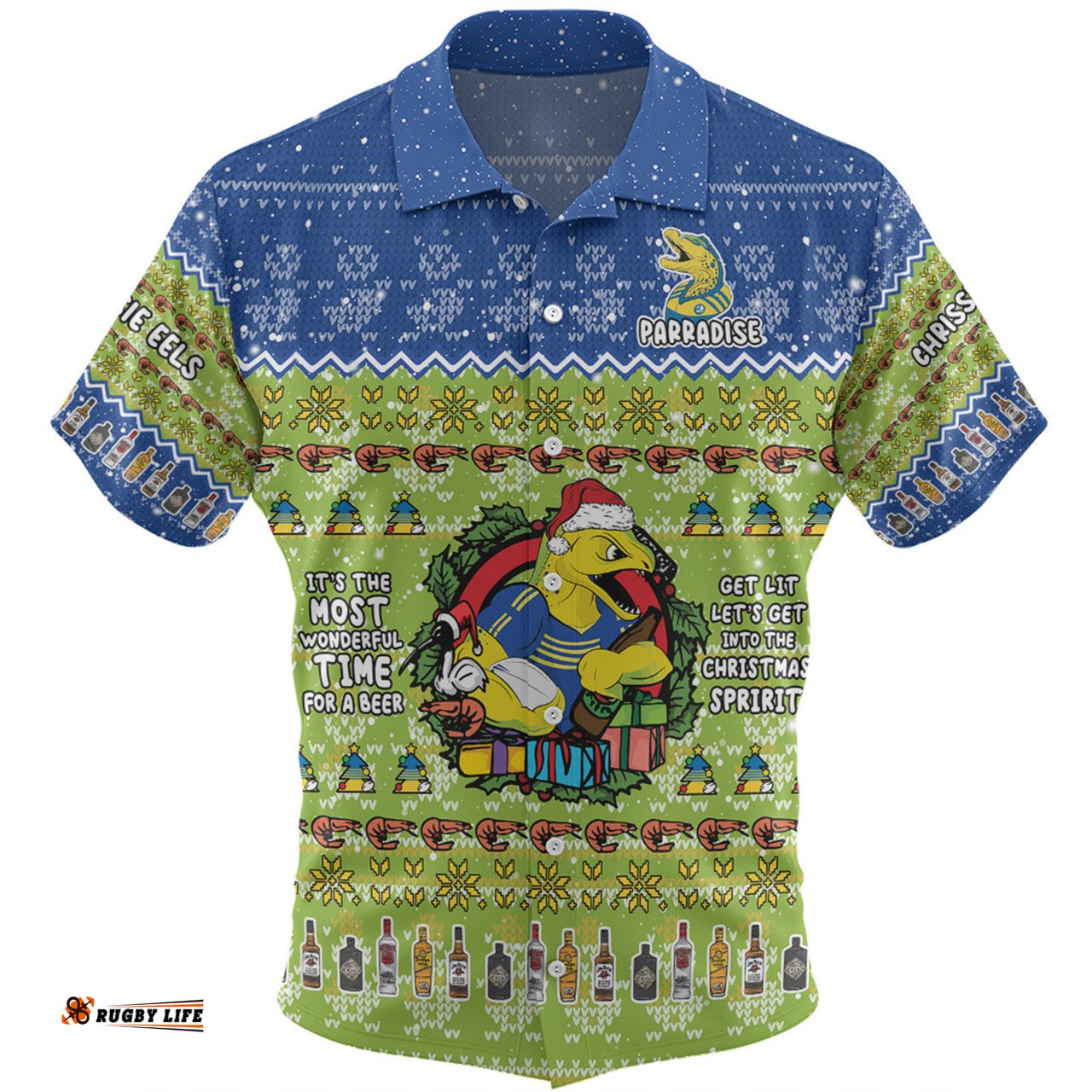 Amazing Aussie Parramatta Eels Christmas Custom Chrissie Spirit Hawaiian Shirt