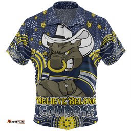Amazing Aussie North Queensland Cowboys Custom Custom With Aboriginal Inspired Style Of Dot Painting Patterns  Hawaiian Shirt