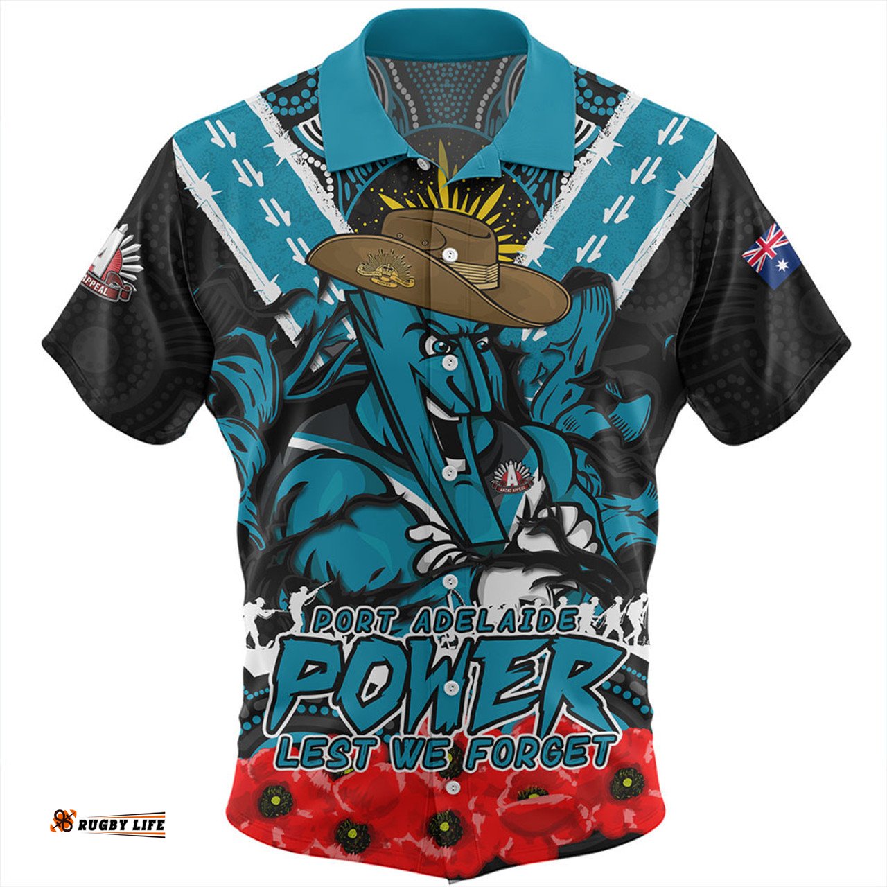 Amazing Aussie Port Adelaide Ripped Legacy Of The Game The ANZAC Spirit Lives On Hawaiian Shirt