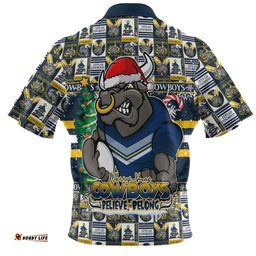 Amazing Aussie North Queensland Cowboys Merry Ugly Christmas Comic Style Hawaiian Shirt