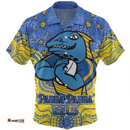 Amazing Aussie Parramatta Eels Custom Custom With Aboriginal Inspired Style Of Dot Painting Patterns  Hawaiian Shirt
