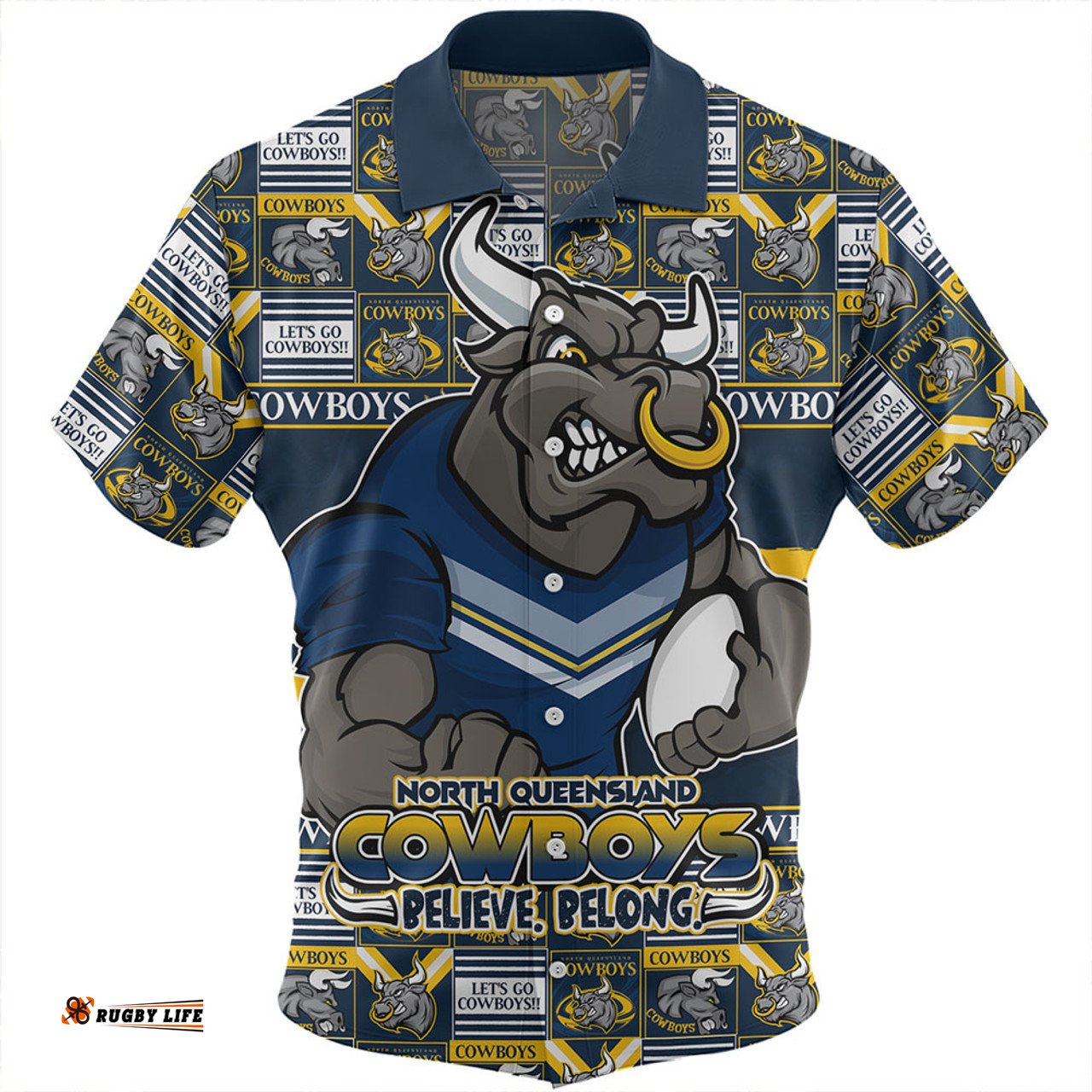 Amazing Aussie North Queensland Cowboys Champion��������s Pride Comic Style Hawaiian Shirt