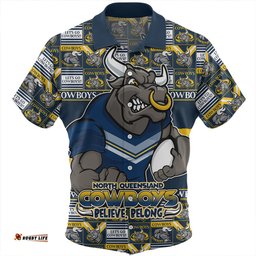 Amazing Aussie North Queensland Cowboys Champion��������s Pride Comic Style Hawaiian Shirt