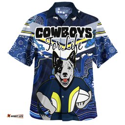 Amazing Aussie North Queensland Cowboys Custom North Queensland Cowboys For Life With Aboriginal Style Hawaiian Shirt