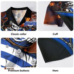 Amazing Aussie North Melbourne Halloween Night Reaper Zipper Hawaiian Shirt