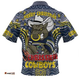 Amazing Aussie North Queensland Cowboys Christmas Custom Christmas Knit Patterns Vintage Jersey Ugly Hawaiian Shirt