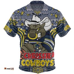 Amazing Aussie North Queensland Cowboys Christmas Custom Christmas Knit Patterns Vintage Jersey Ugly Hawaiian Shirt