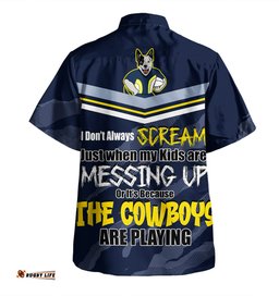 Amazing Aussie North Queensland Cowboys Father's Day Screaming Dad and Crazy Fan Hawaiian Shirt
