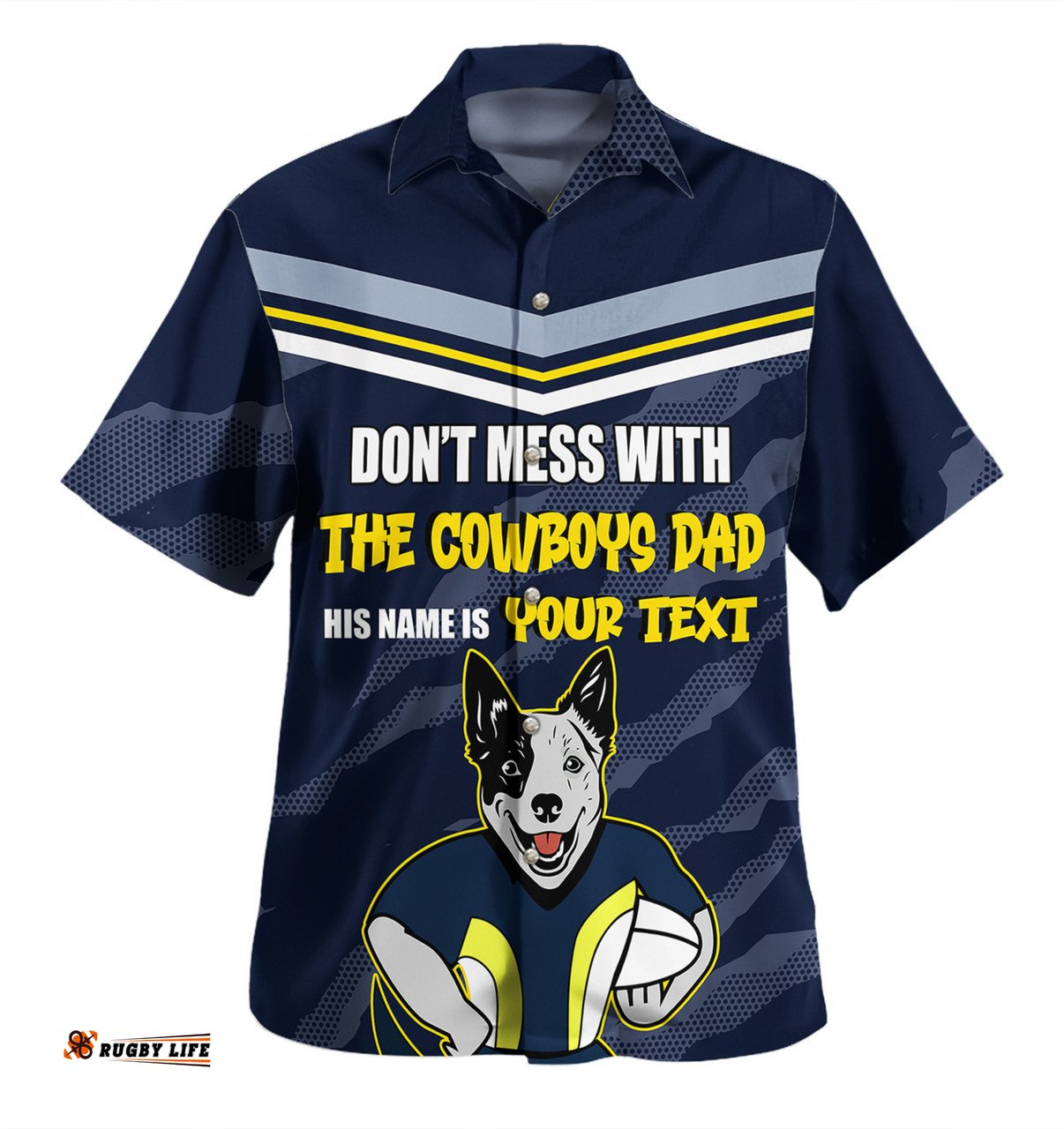 Amazing Aussie North Queensland Cowboys Father's Day Screaming Dad and Crazy Fan Hawaiian Shirt