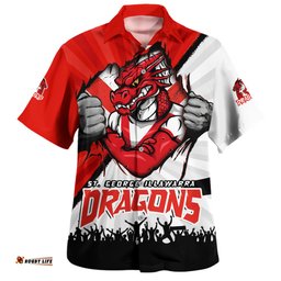 Amazing Aussie St. George Illawarra Dragons Fearless Soul Series Hawaiian Shirt