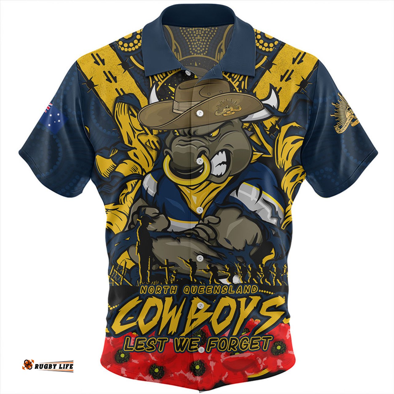 Amazing Aussie North Queensland Cowboys Ripped Legacy Of The Game The ANZAC Spirit Lives On Hawaiian Shirt
