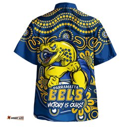 Amazing Aussie Parramatta Eels Aboriginal Inspired Tough Fan Rugby For Life Hawaiian Shirt