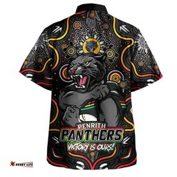 Amazing Aussie Penrith Panthers Aboriginal Pattern Inspired Victory Is Ours Hawaiian Shirt