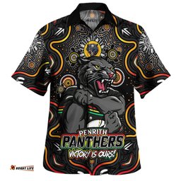 Amazing Aussie Penrith Panthers Aboriginal Pattern Inspired Victory Is Ours Hawaiian Shirt