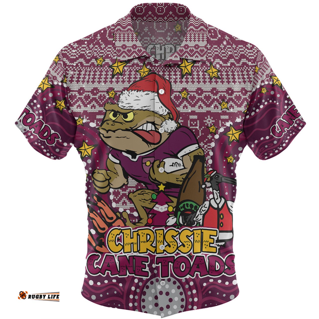 Amazing Aussie Queensland Cane Toads Christmas Custom Christmas Knit Patterns Vintage Jersey Ugly Hawaiian Shirt