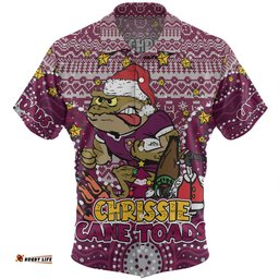 Amazing Aussie Queensland Cane Toads Christmas Custom Christmas Knit Patterns Vintage Jersey Ugly Hawaiian Shirt