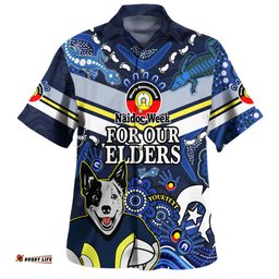 Amazing Aussie North Queensland Cowboys Naidoc Custom For Our Elders Home Jersey Shirt Hawaiian Shirt