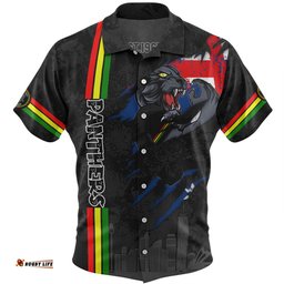 Amazing Aussie Penrith Panthers Happy Australia Day Flag Scratch Style Hawaiian Shirt