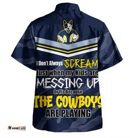 Amazing Aussie North Queensland Cowboys Mother's Day Screaming Mom and Crazy Fan Hawaiian Shirt